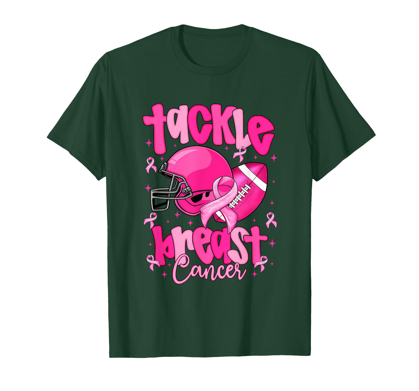 Tackle Breast Cancer Shirt Awareness Pink Ribbon Football T-Shirt