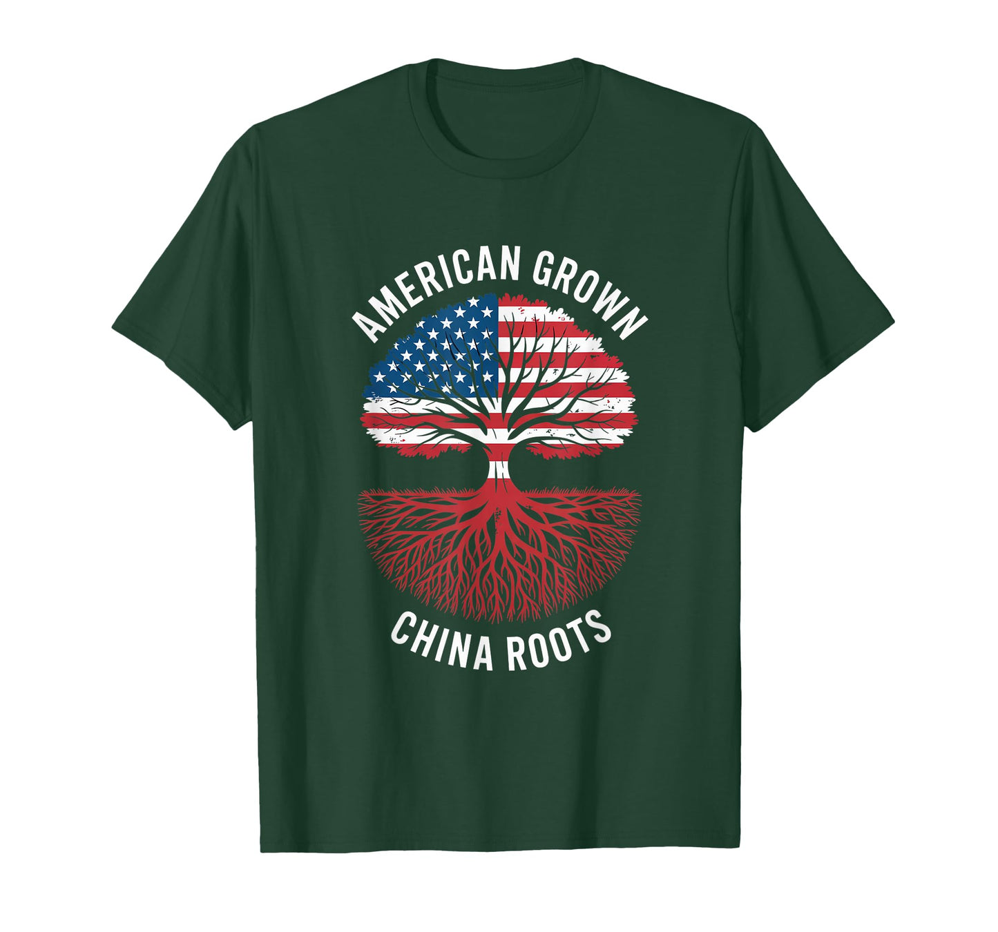 American Grown China Roots Family Tree China Flag China T-Shirt