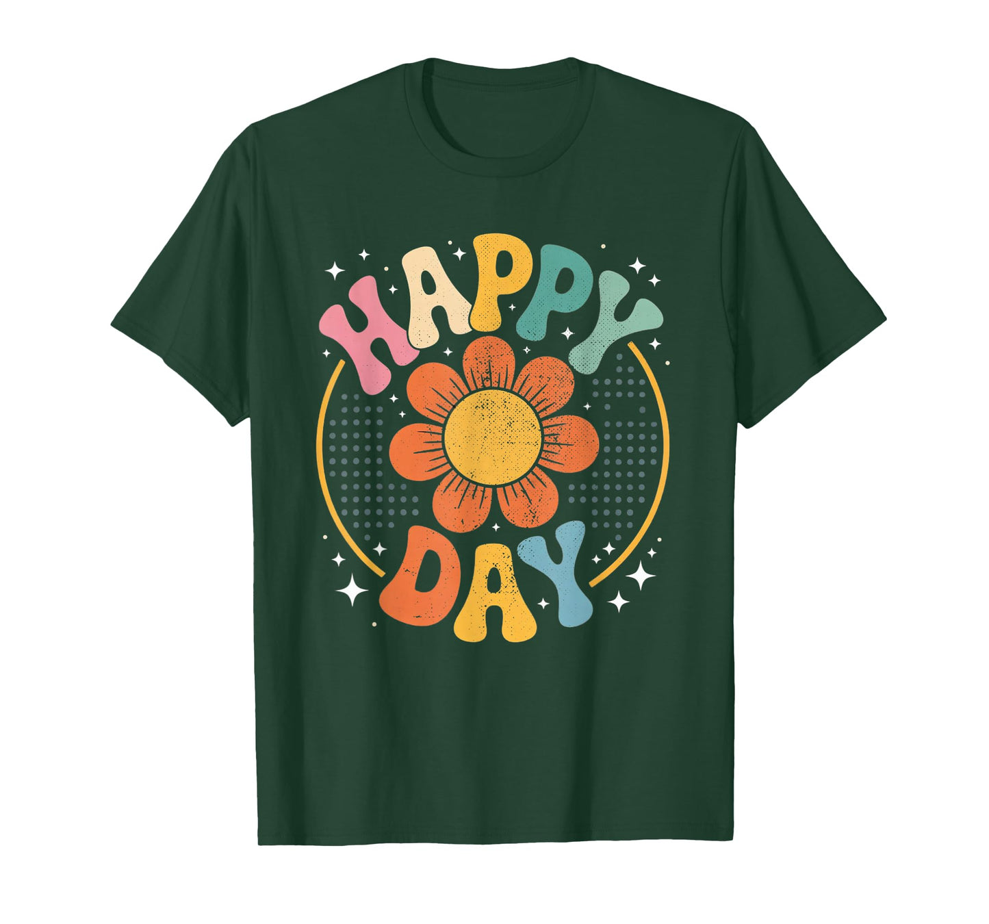 Happy Vintage Day Retro Sunflower Vibes Hippie Style Apparel T-Shirt