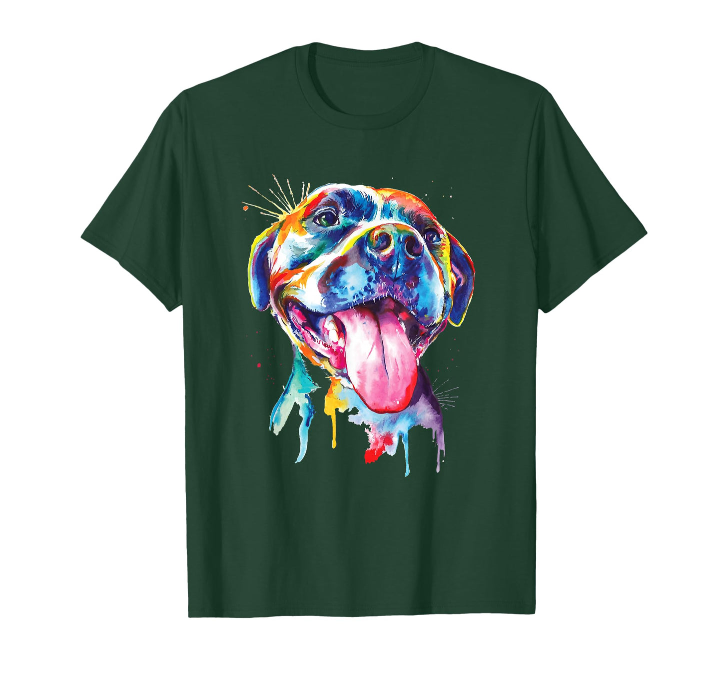 Pitbull Artistic Splash Art Animal Colourful Dog Breed Gift T-Shirt