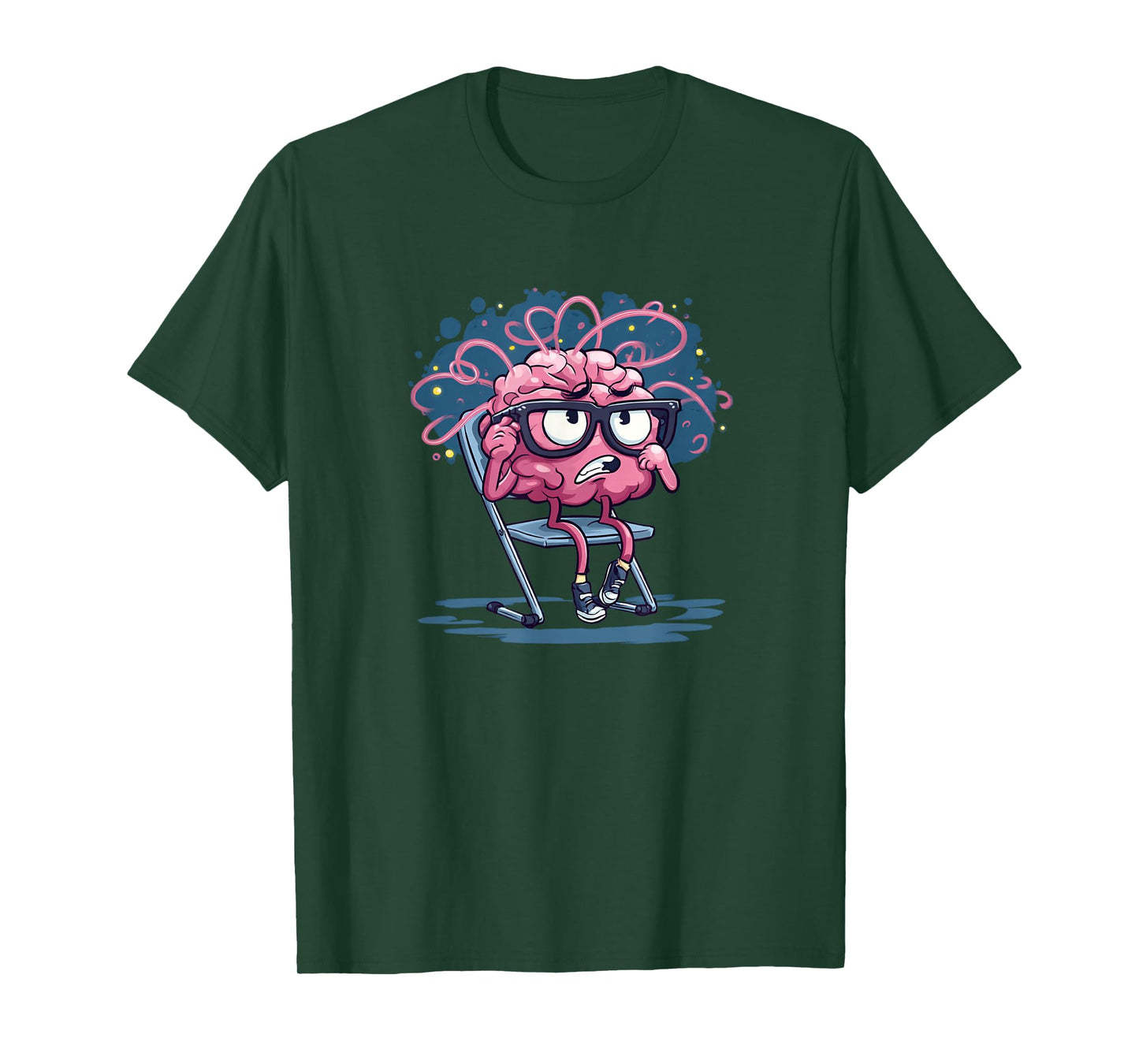 Funny Thinking Brain on School Chair Costume T-Shirt