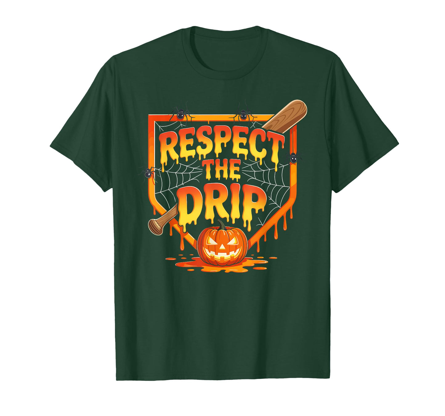 Respect The Drip Baseball Halloween Ice Cream Drip T-Shirt
