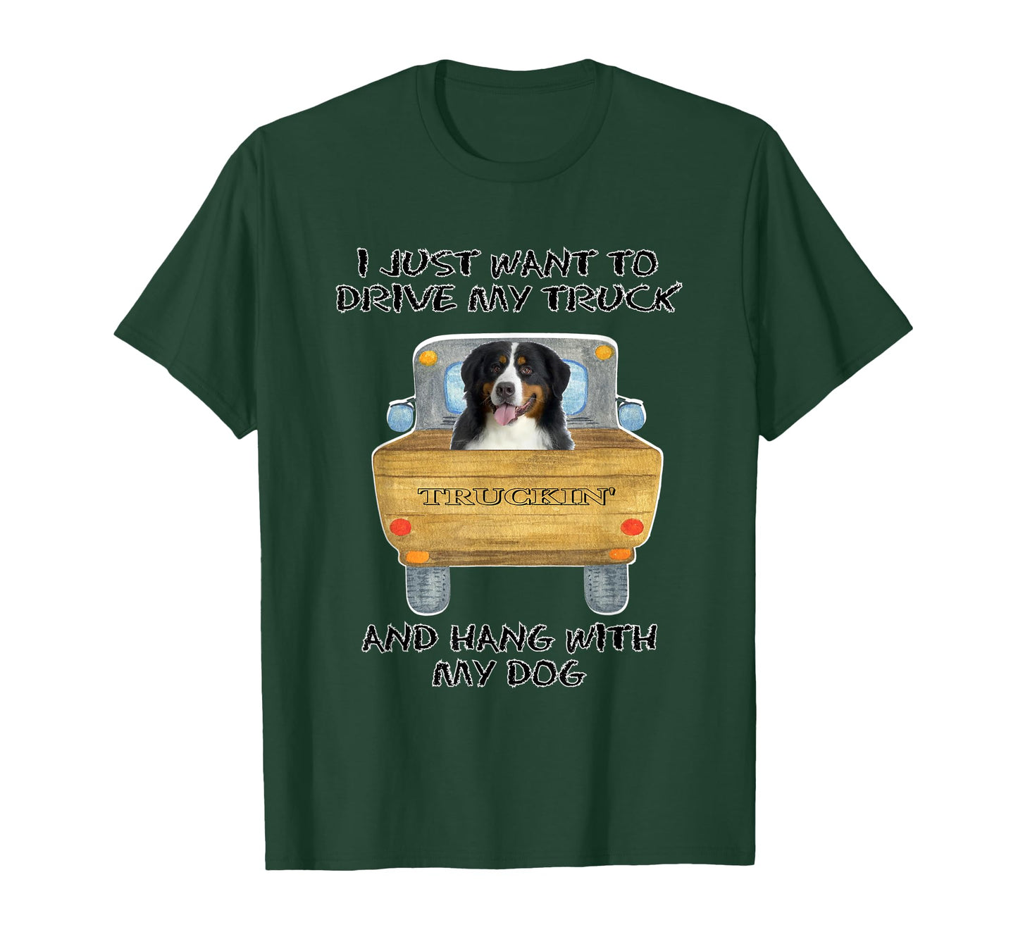 Truck Driving Dog Bernese Mountain Dog T-Shirt