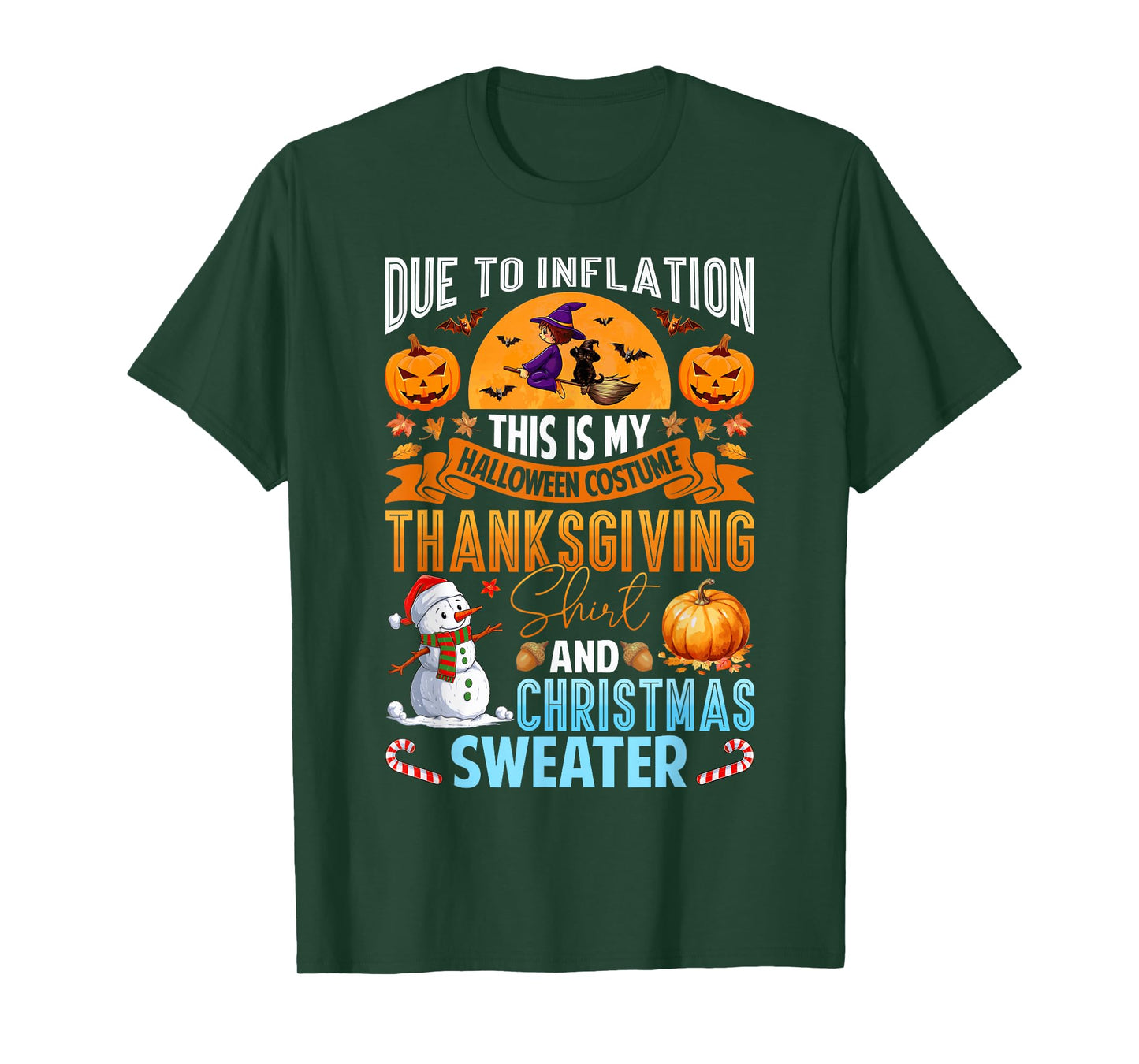 Funny Due to Inflation This is My Happy Hallothanksmas Kids T-Shirt