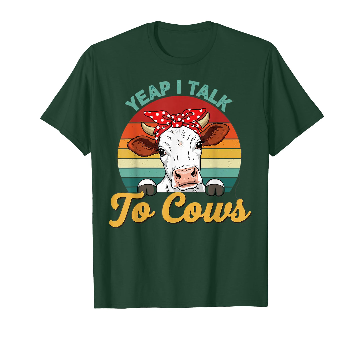Funny Cow Lover Retro Farm Animal Talking Design T-Shirt