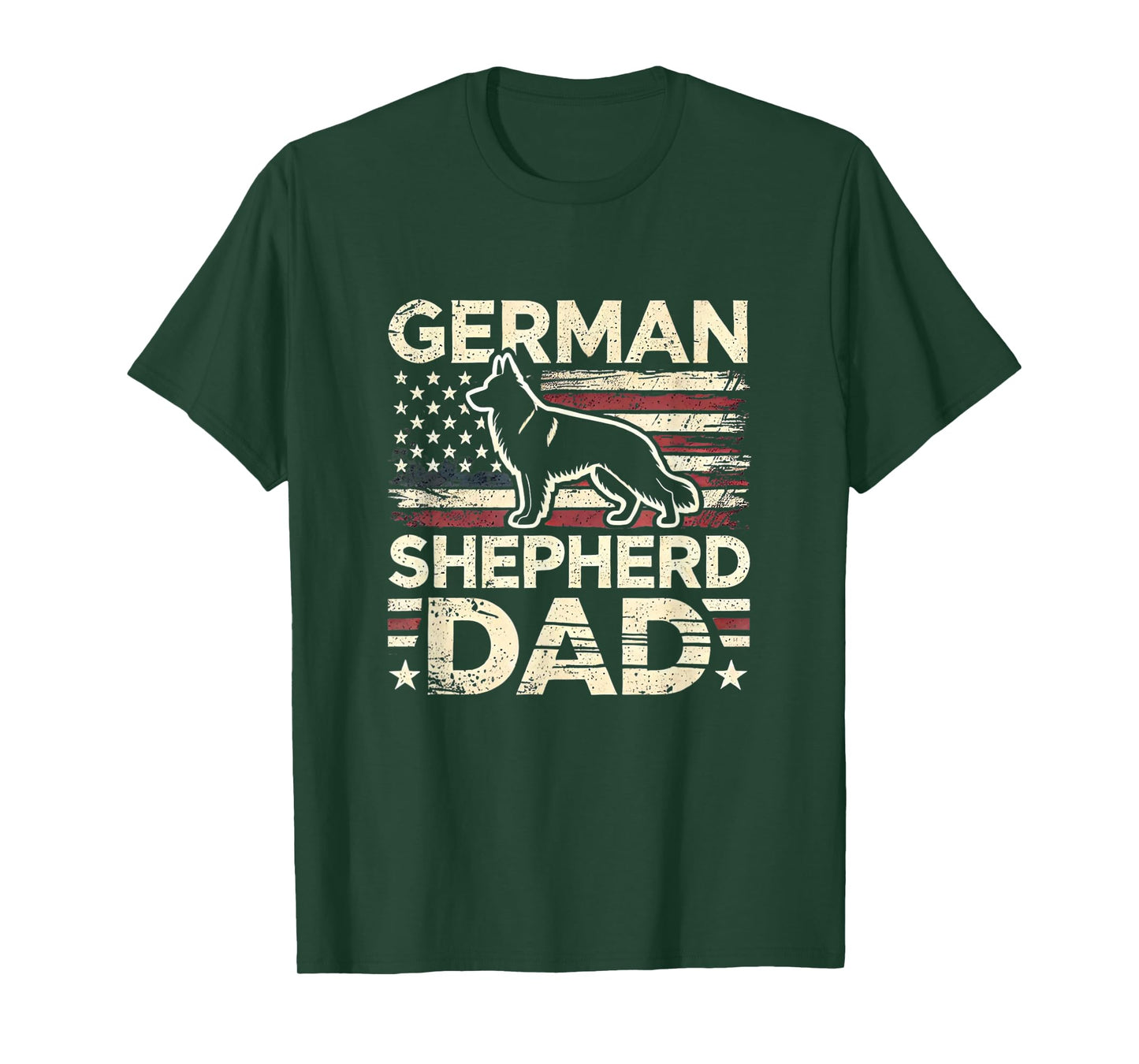 German Shepherd Dad Shirt American Flag German Shepherds T-Shirt