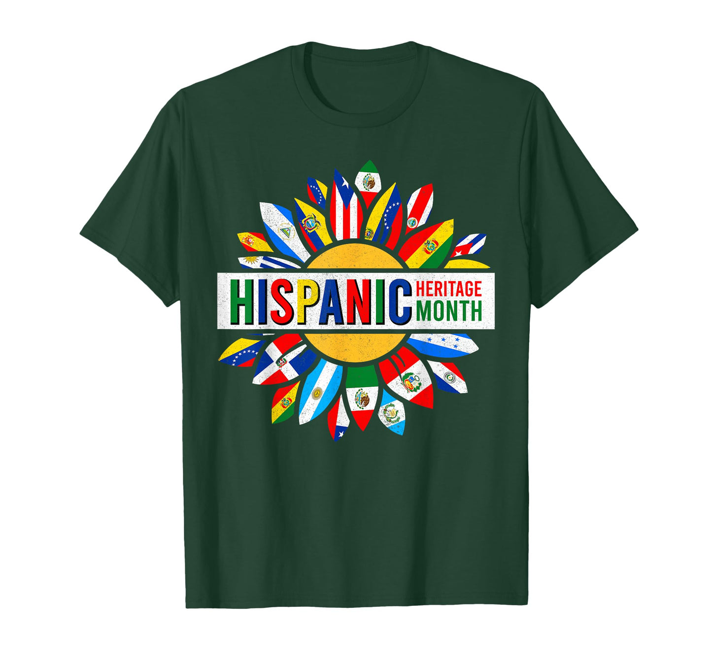 Hispanic Heritage Month Latino Countries Flags T-Shirt