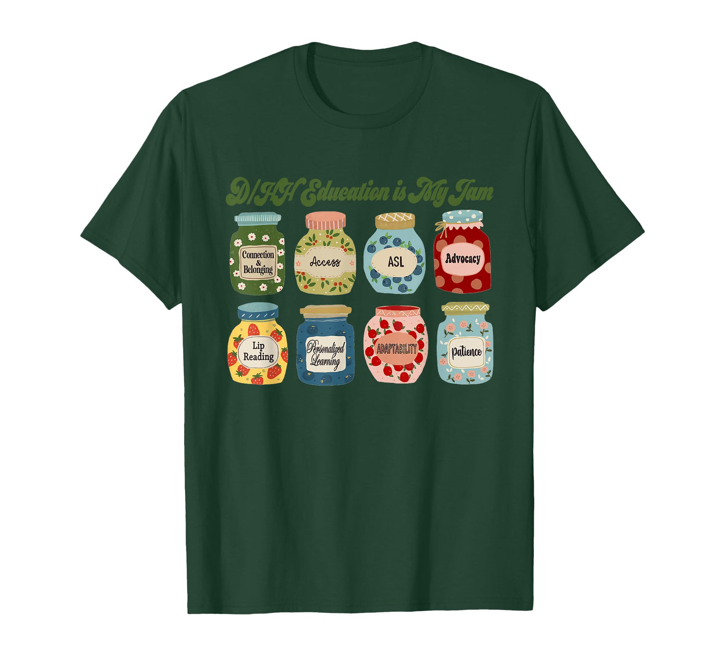 Retro DHH Education is My Jam Dhh Itinerant Teacher ASL T-Shirt
