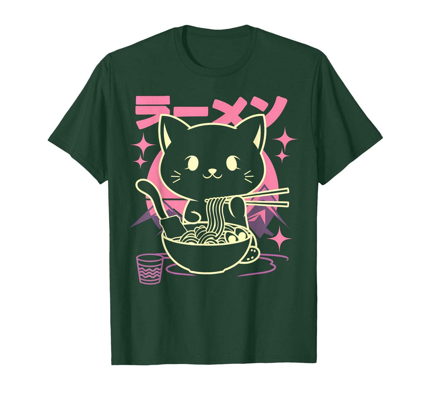 Cat Ramen Japanese Kawaii Anime Funny Gift For Men Women Kid T-Shirt