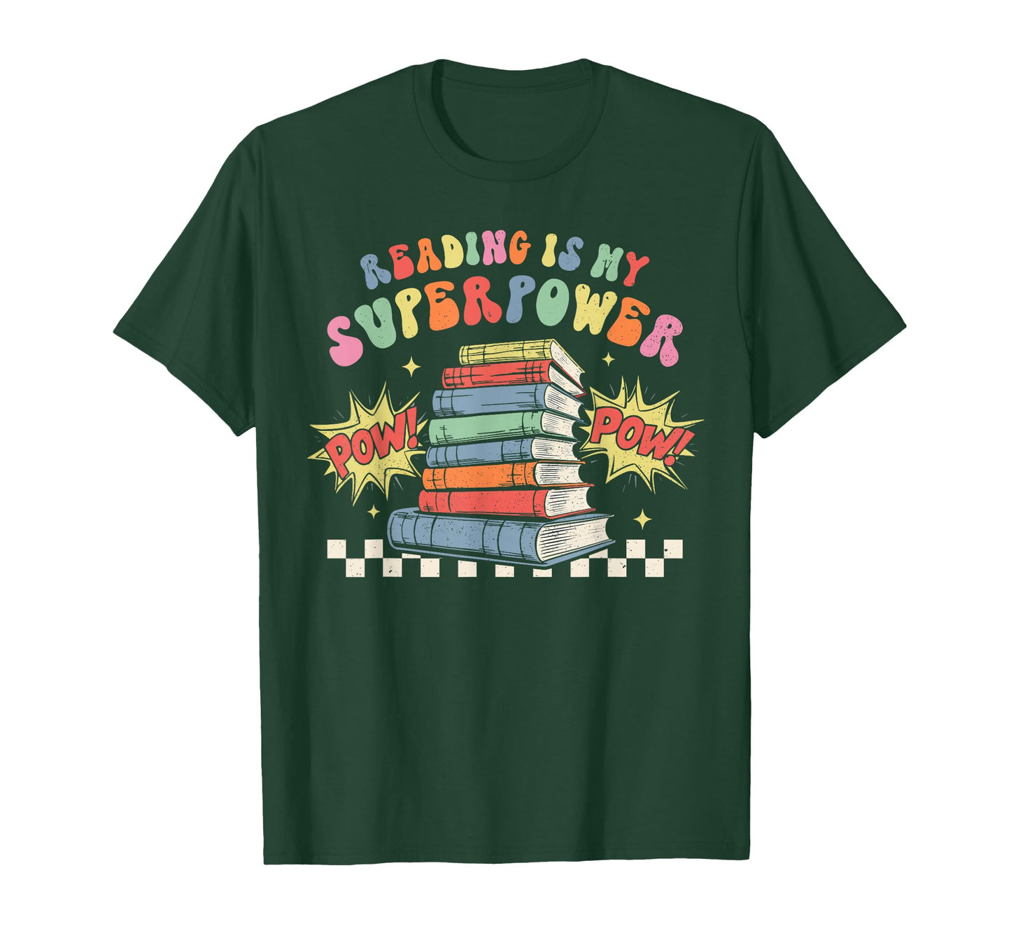 Funny Reading Is My Superpower Book Lover Bookworm Librarian T-Shirt