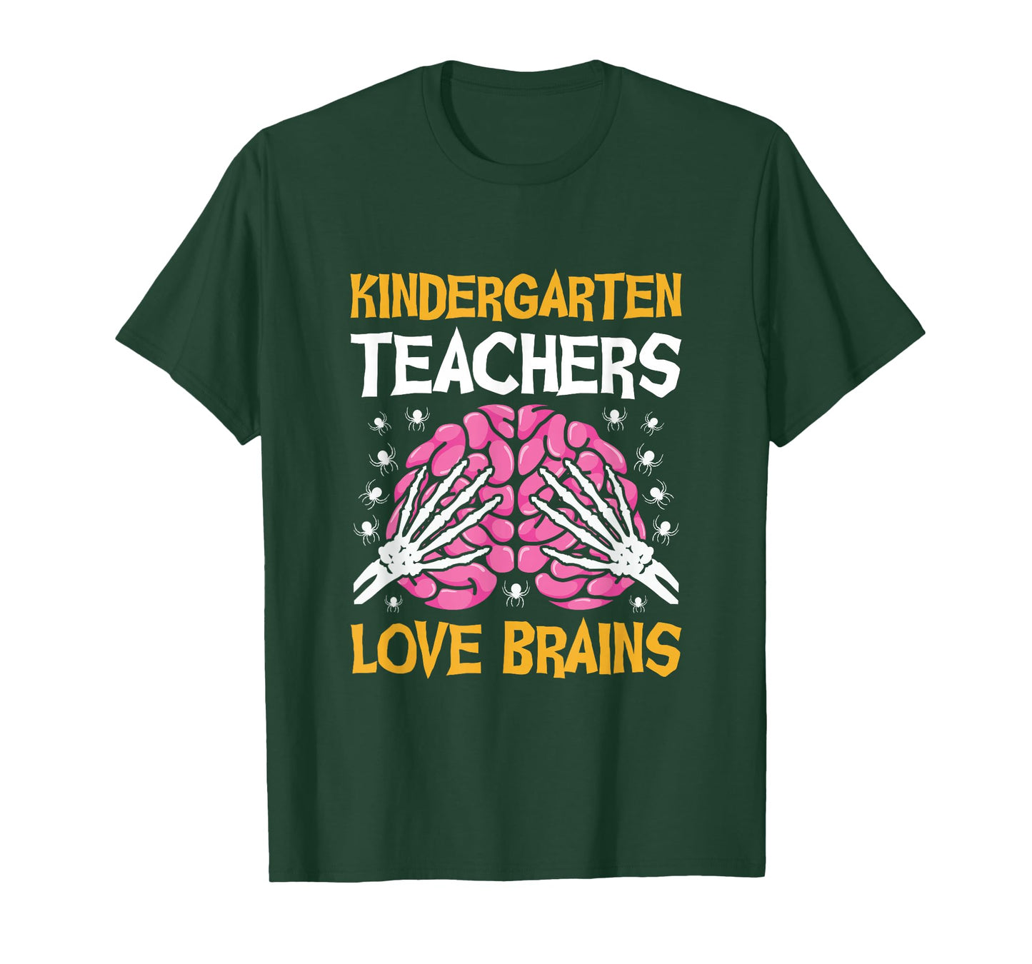 Kindergarten Teacher Love Brains Funny Halloween School T-Shirt