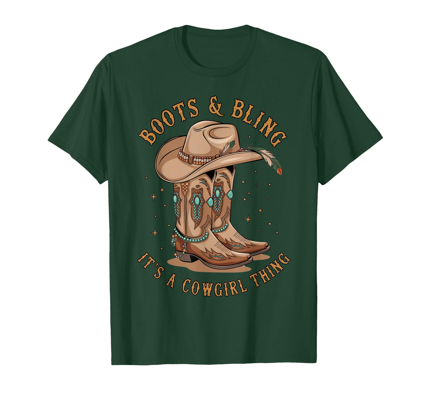 Boots and Bling its a Cowgirl Thing Rodeo Western Country T-Shirt