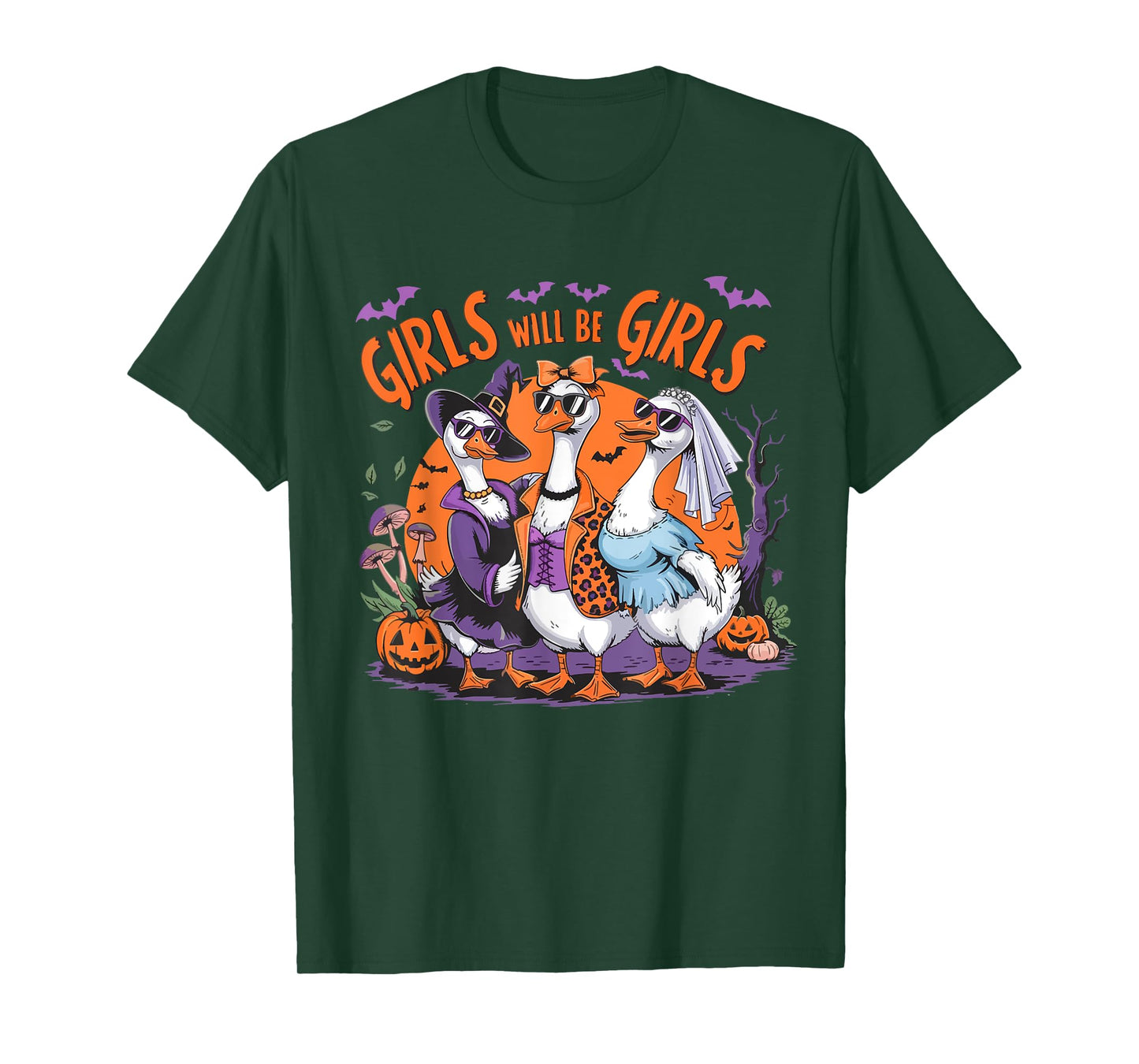 Girl Will be Girls Spooky Feminist Halloween Costume Women T-Shirt