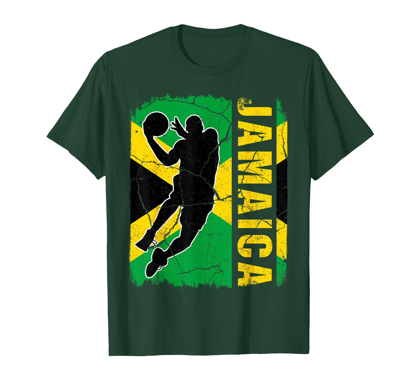 Jamaican Basketball Player Jamaica Flag Basketball Fans T-Shirt
