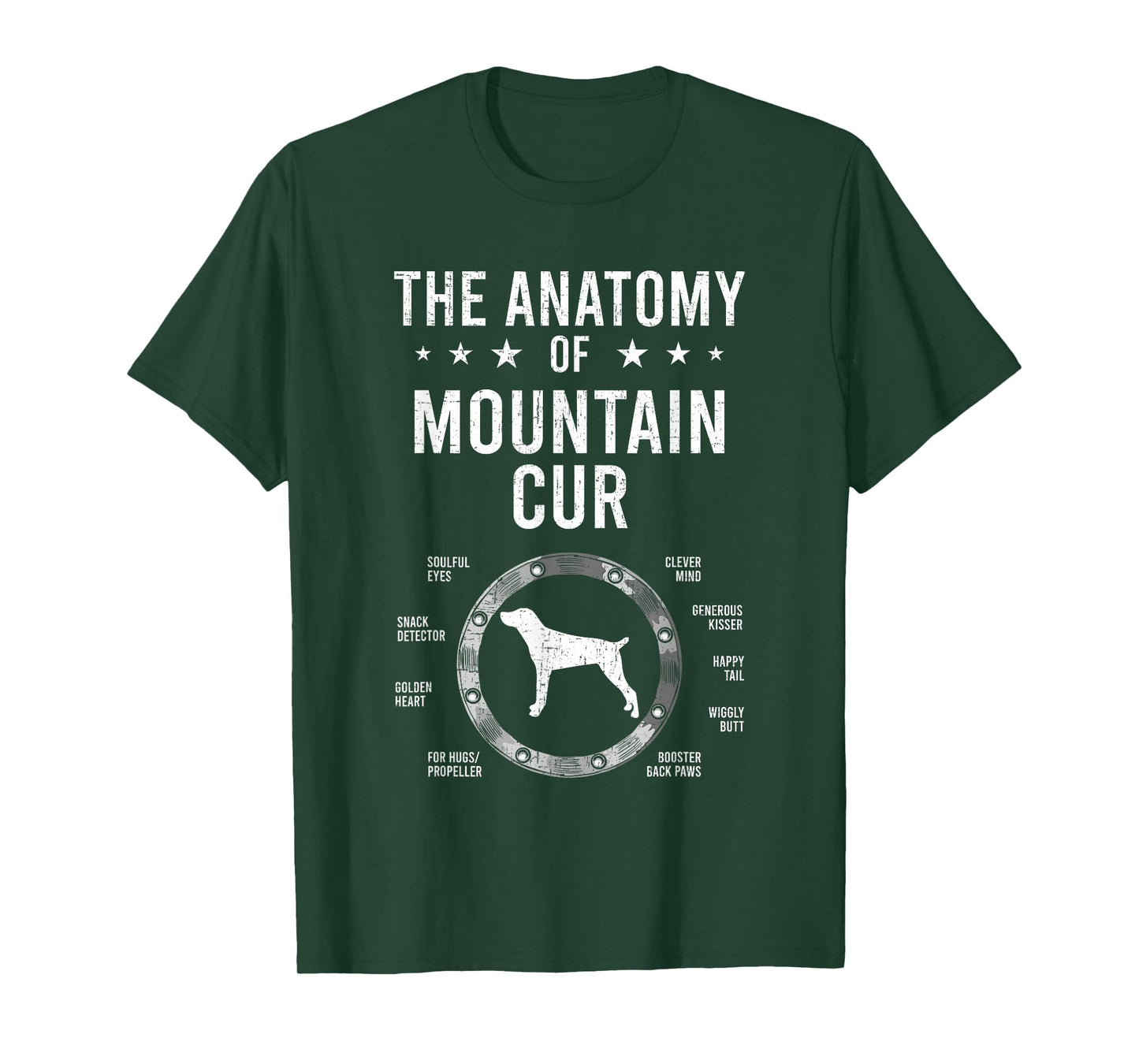 Anatomy of Mountain Cur Dog Lover T-Shirt