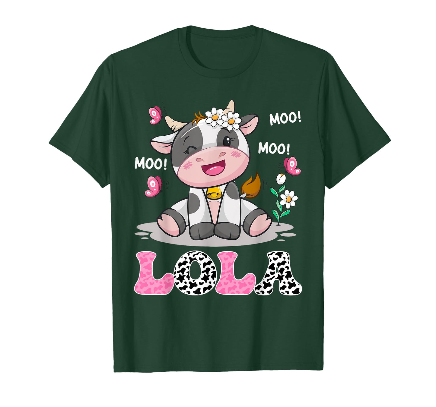Lola Cute Cow Moo Moo Farmer Birthday Family Matching T-Shirt