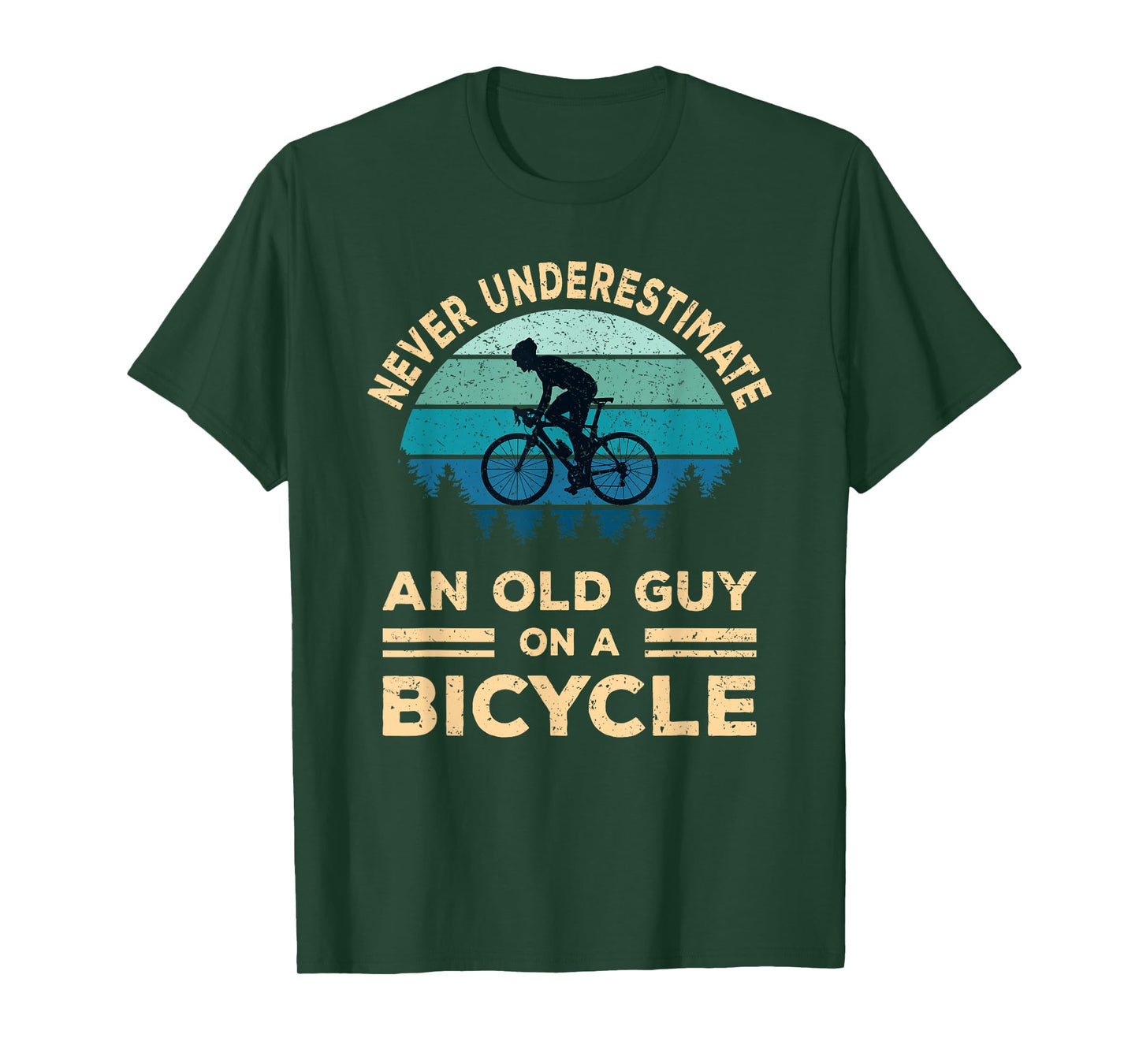 Never Underestimate an Old Guy On A Bicycle Cycling Bike Men T-Shirt