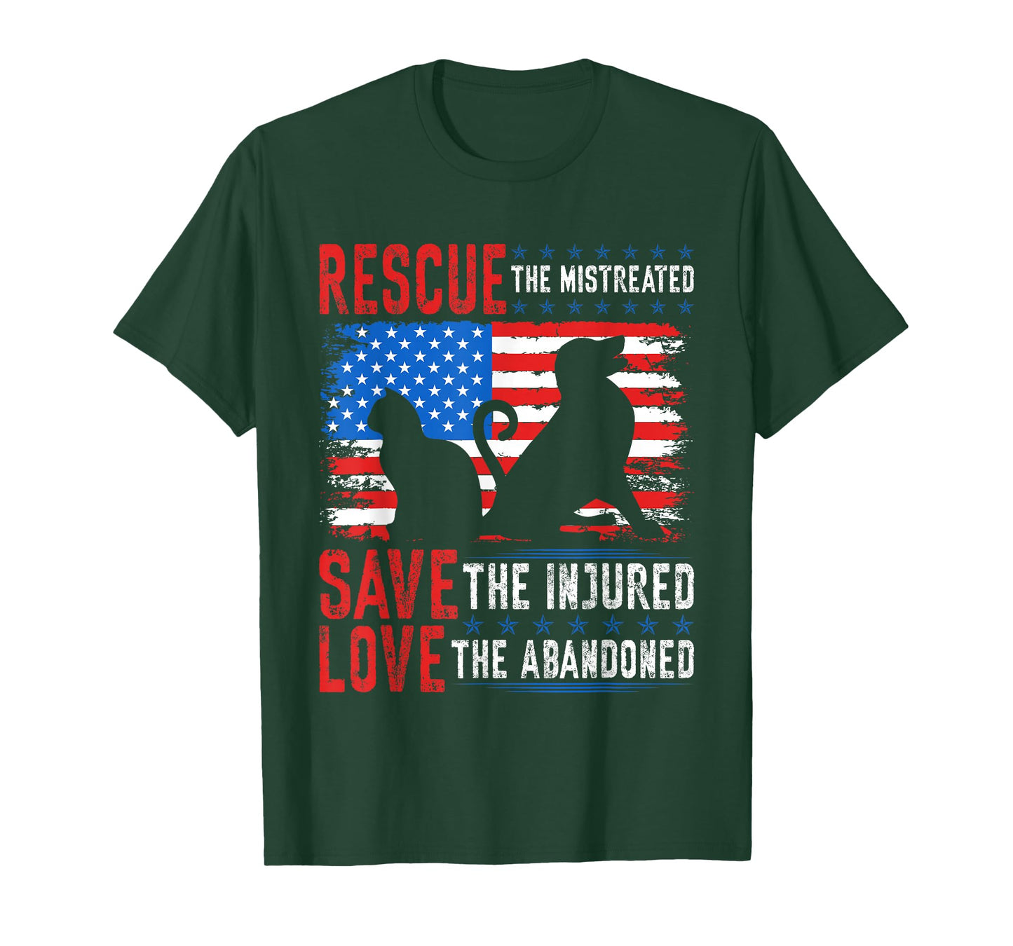 Rescue Save Love, Animal Rescue Dog Cat Lovers T-Shirt