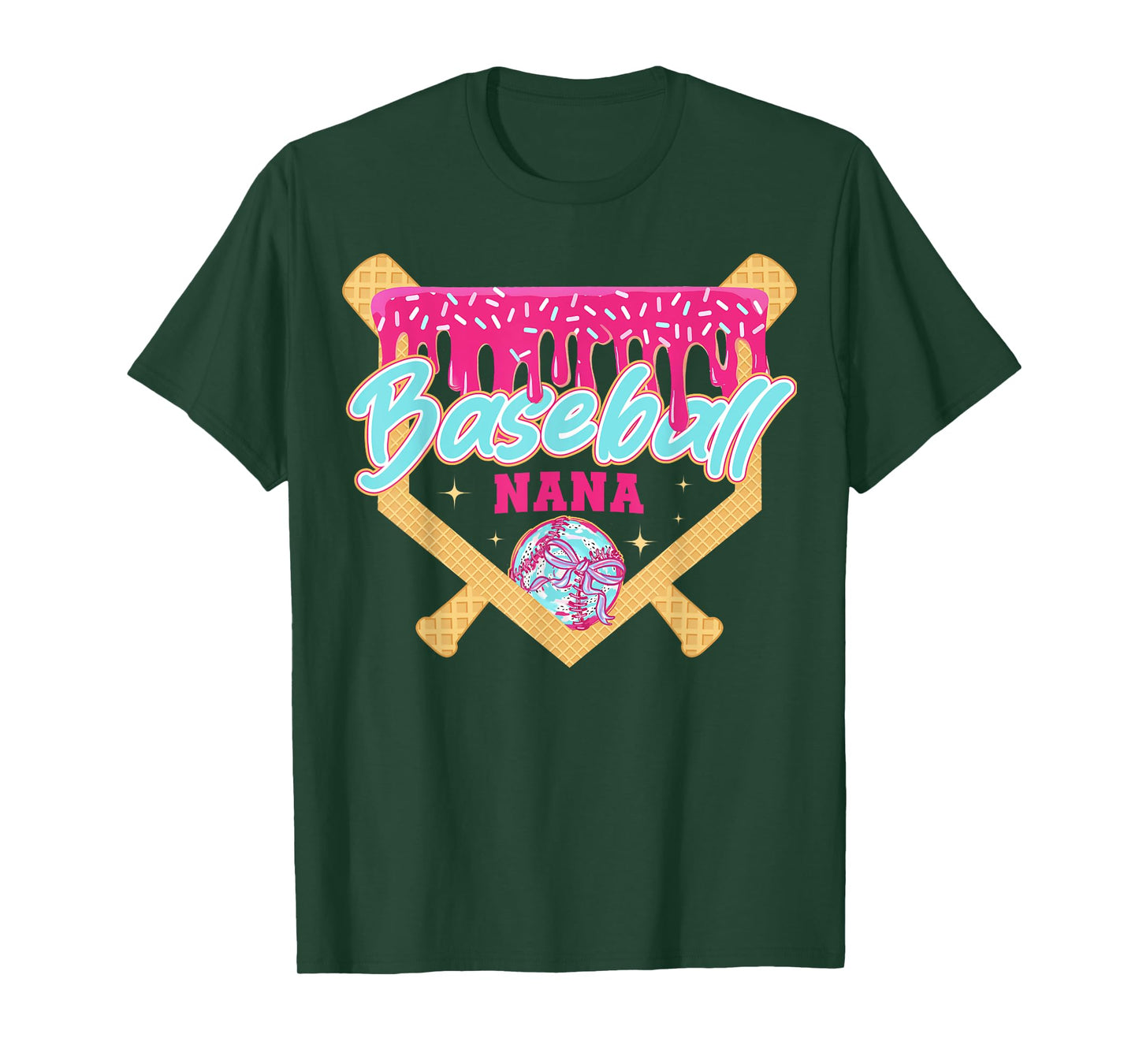 Baseball Nana Drip Ice Cream Baseball Season Mother's Day T-Shirt
