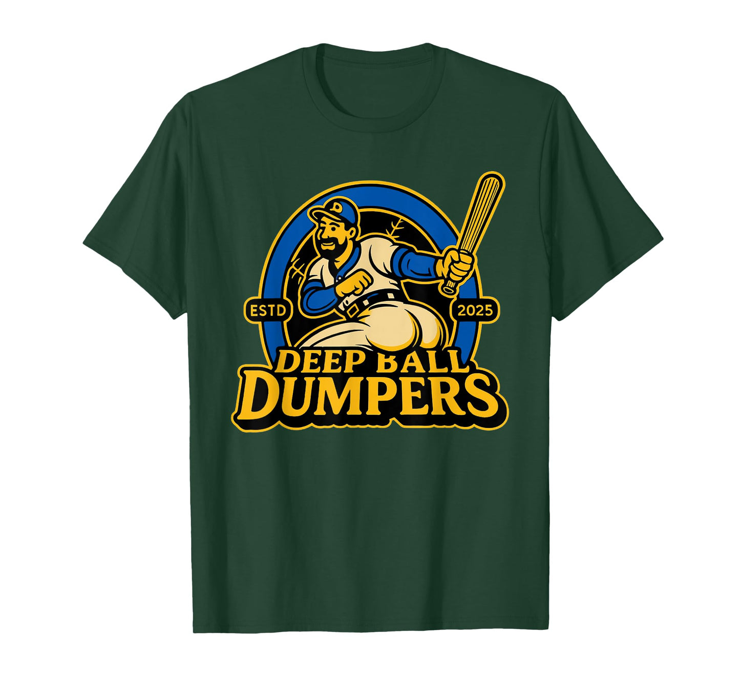 Deep Ball Dumpers Funny Retro Baseball Mascot T-Shirt