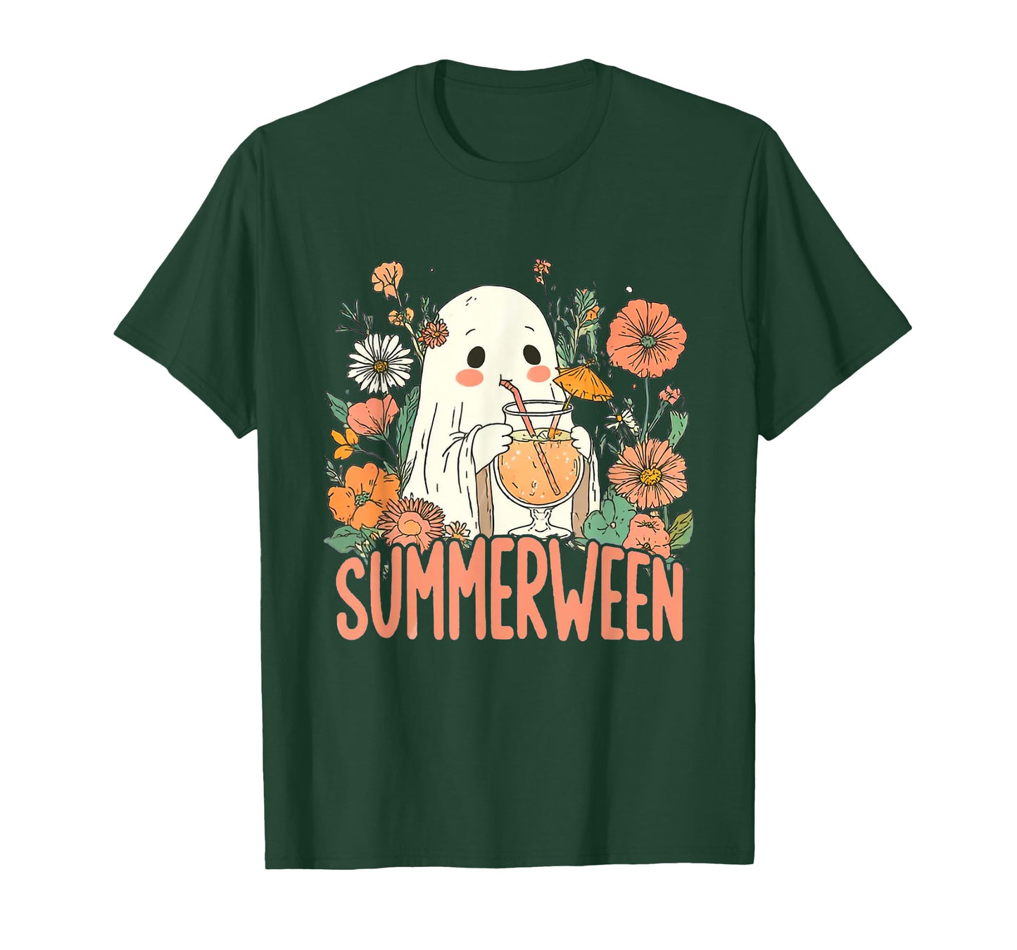 Retro SummerWeen Ghost Summer Halloween T-Shirt