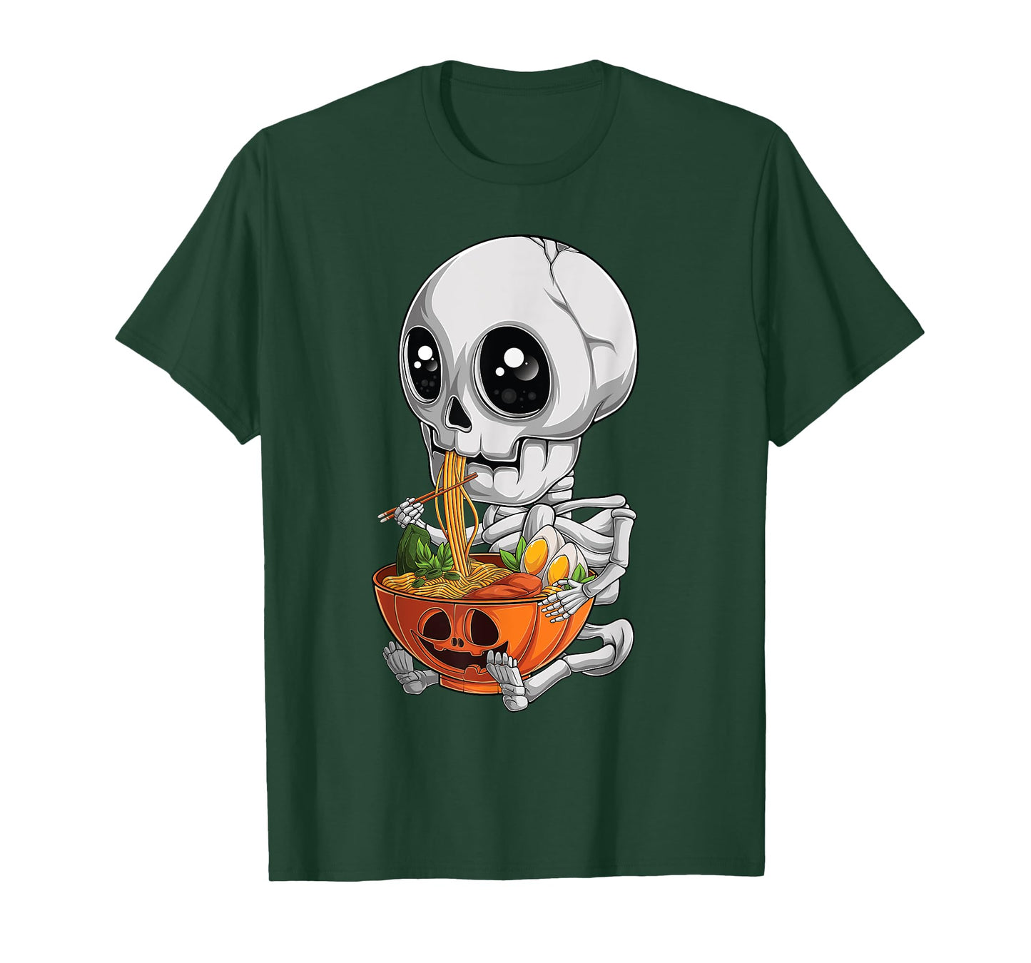 kawaii japanese anime Skeleton Halloween ramen Food Lovers T-Shirt
