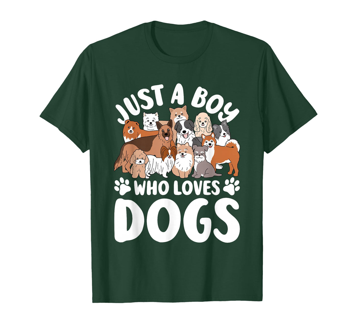 Just A Boy Who Loves Dogs Funny Dog Lover Kids T-Shirt