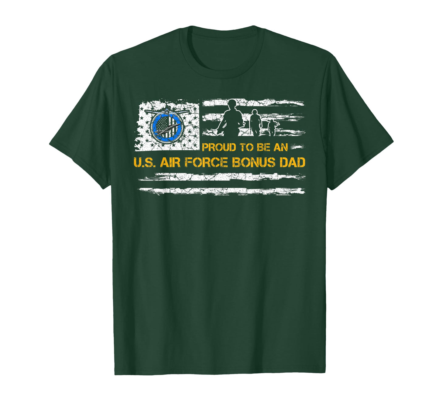 Vintage USA American Flag Proud To Be An Air Force Bonus Dad Women Men T-Shirt