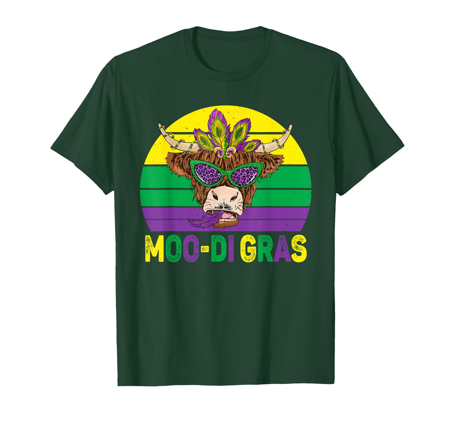 Mardi Gras Cow Heifer Beads Carnival Costume Farm Animal Cow T-Shirt