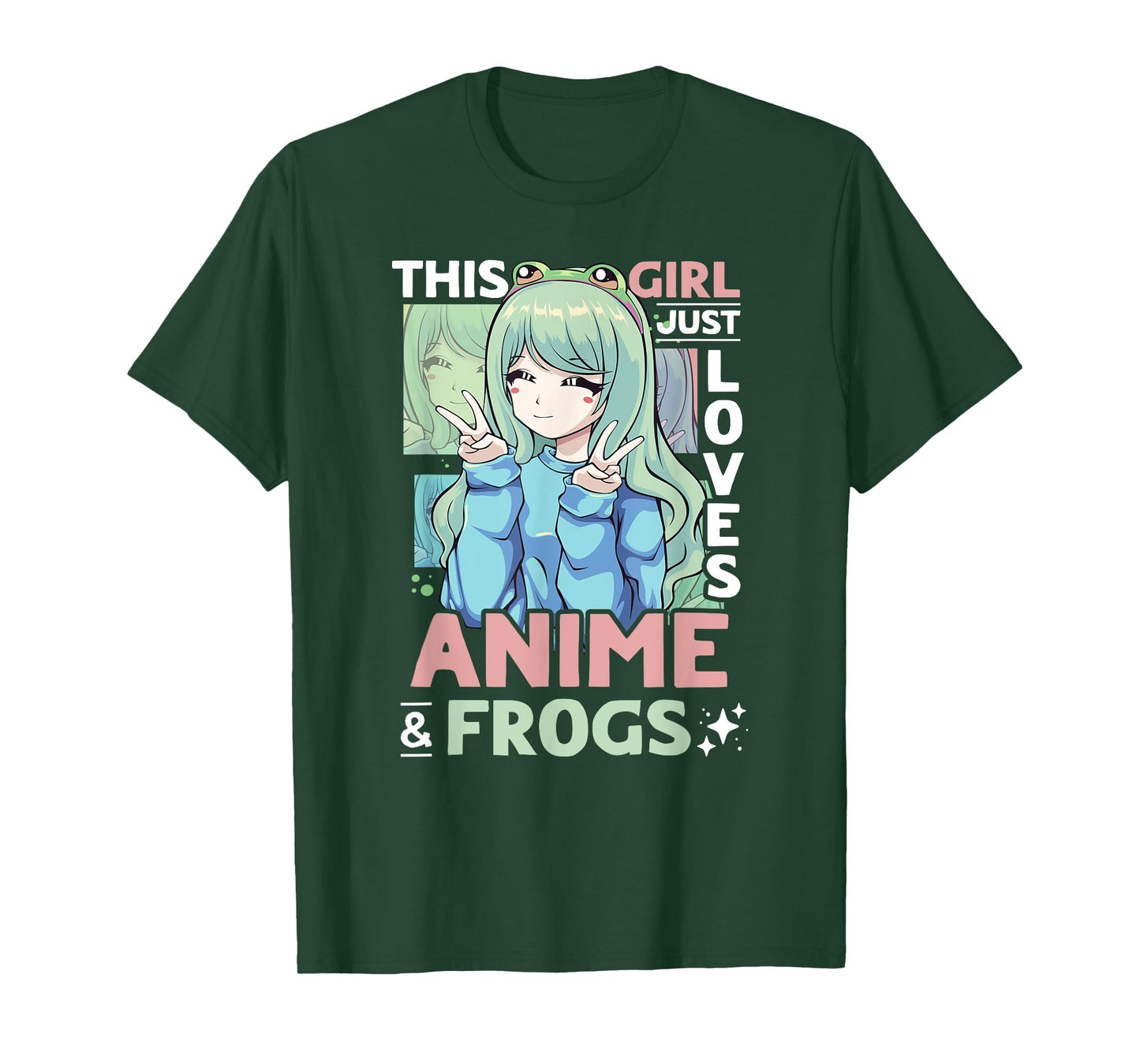 Anime and Frog This Girl Just Loves Anime and Frogs Girls T-Shirt
