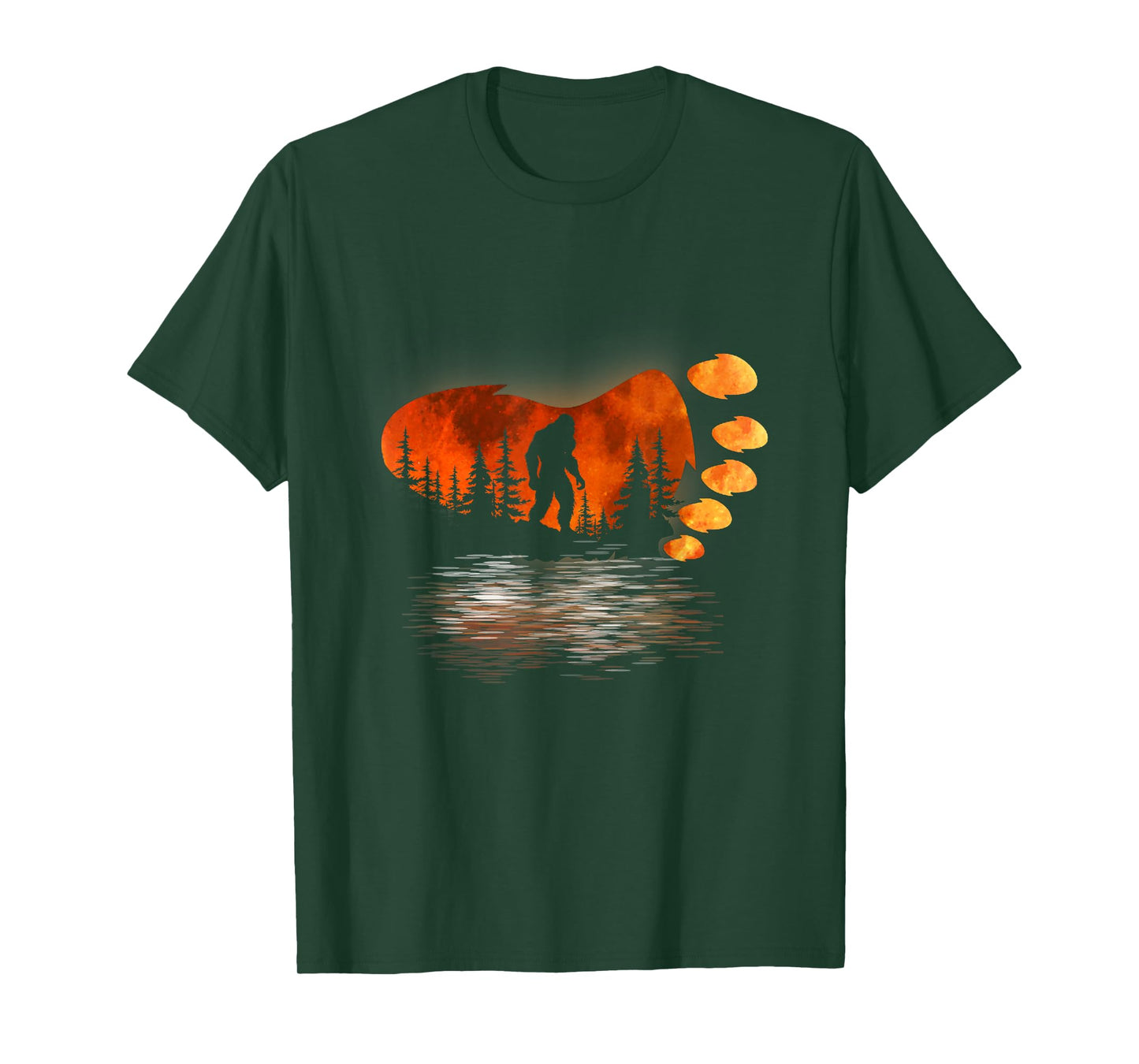 Bigfoot Sasquatch Full Moon In The Forest For Men Women Kids T-Shirt