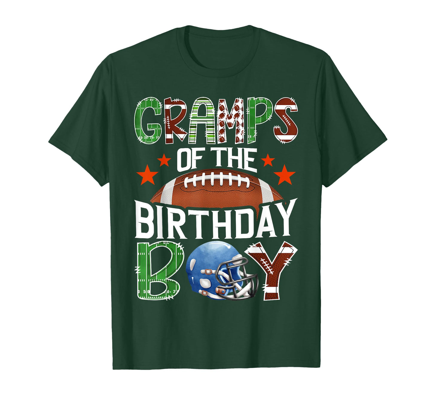 Gramps Of The Birthday Boy Football 1St Year Down Birthday T-Shirt