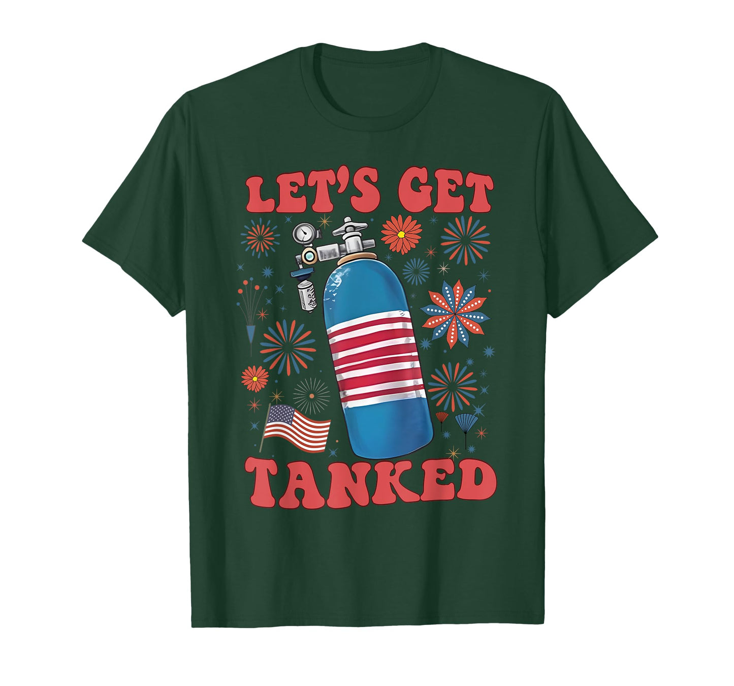 Get Tanked July 4th Respiratory Therapist RT RRT Respiratory T-Shirt