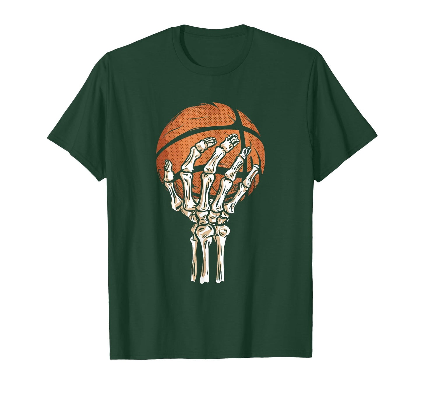 Basketball Skeleton Hand Halloween Men Boys Kids Basketball T-Shirt