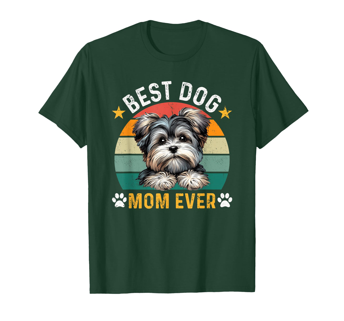 Best Morkie Dog Mom Ever Funny Dogs Owner Retro T-Shirt