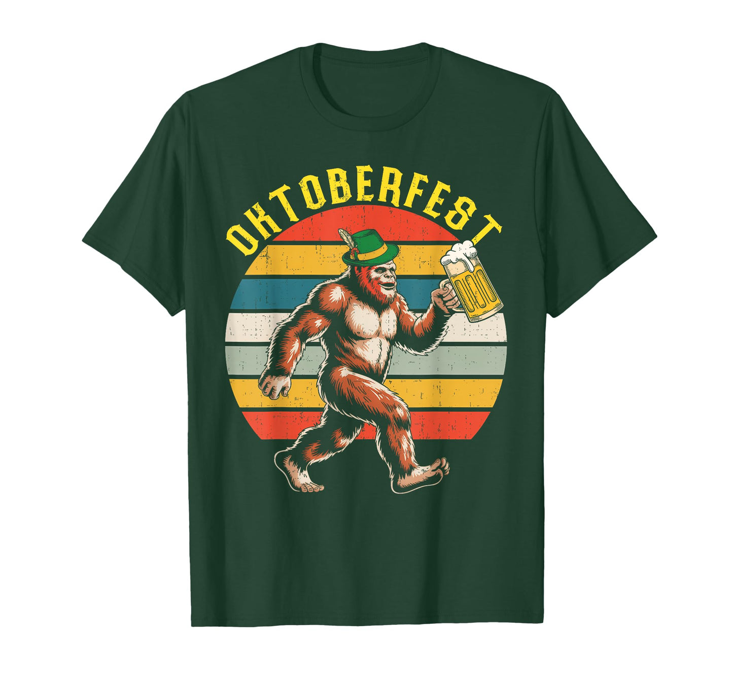 Sasquatch Oktoberfest Funny Beer Mug Bavarian Hat Men Women T-Shirt
