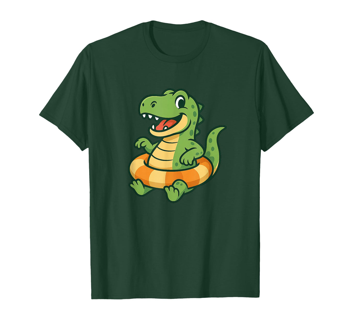 Happy Dinosaur with Vacation Pool Ring for Boys and Girls T-Shirt