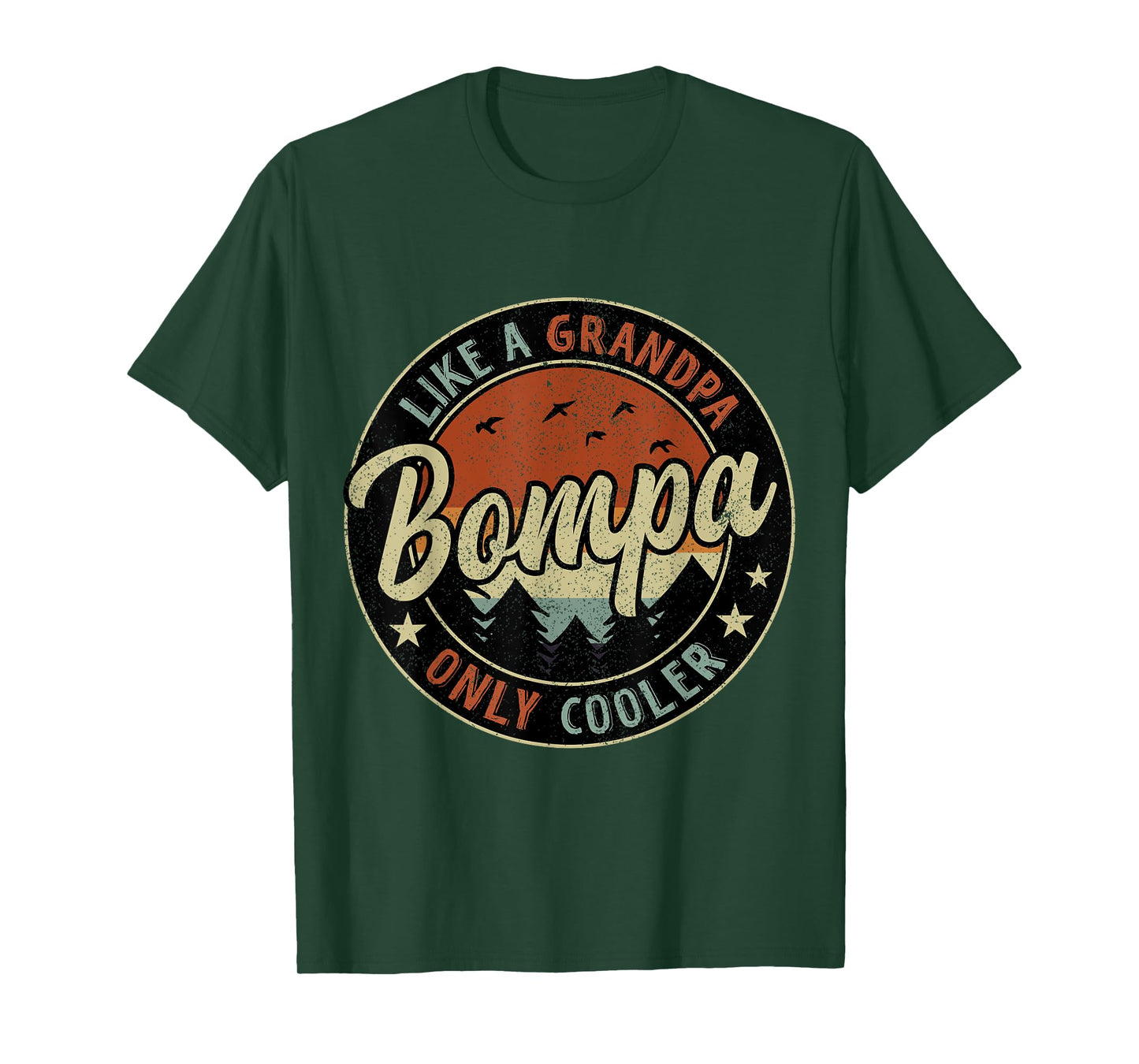 Bompa Like A Grandpa Only Cooler Vintage Retro Father's Day T-Shirt
