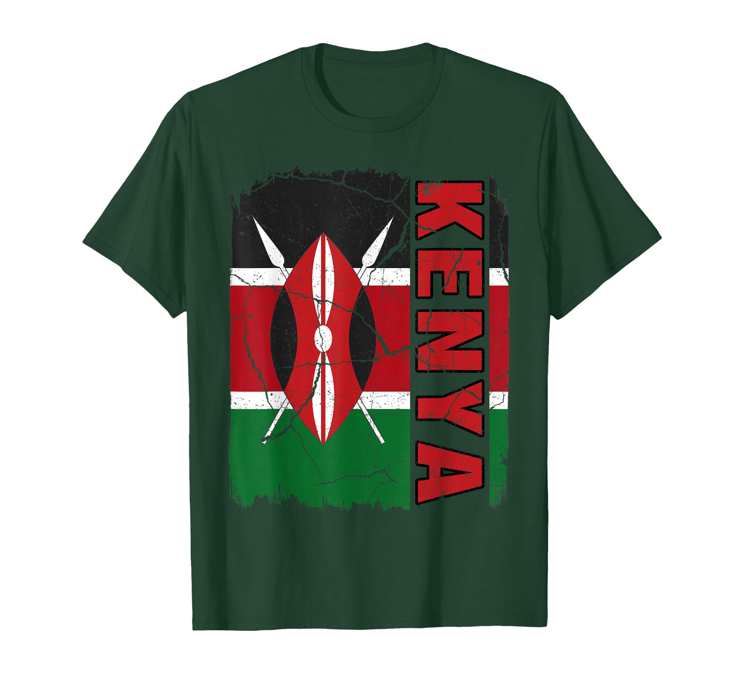 Vintage Kenyan Flag Kenya Pride Roots Heritage Gift T-Shirt