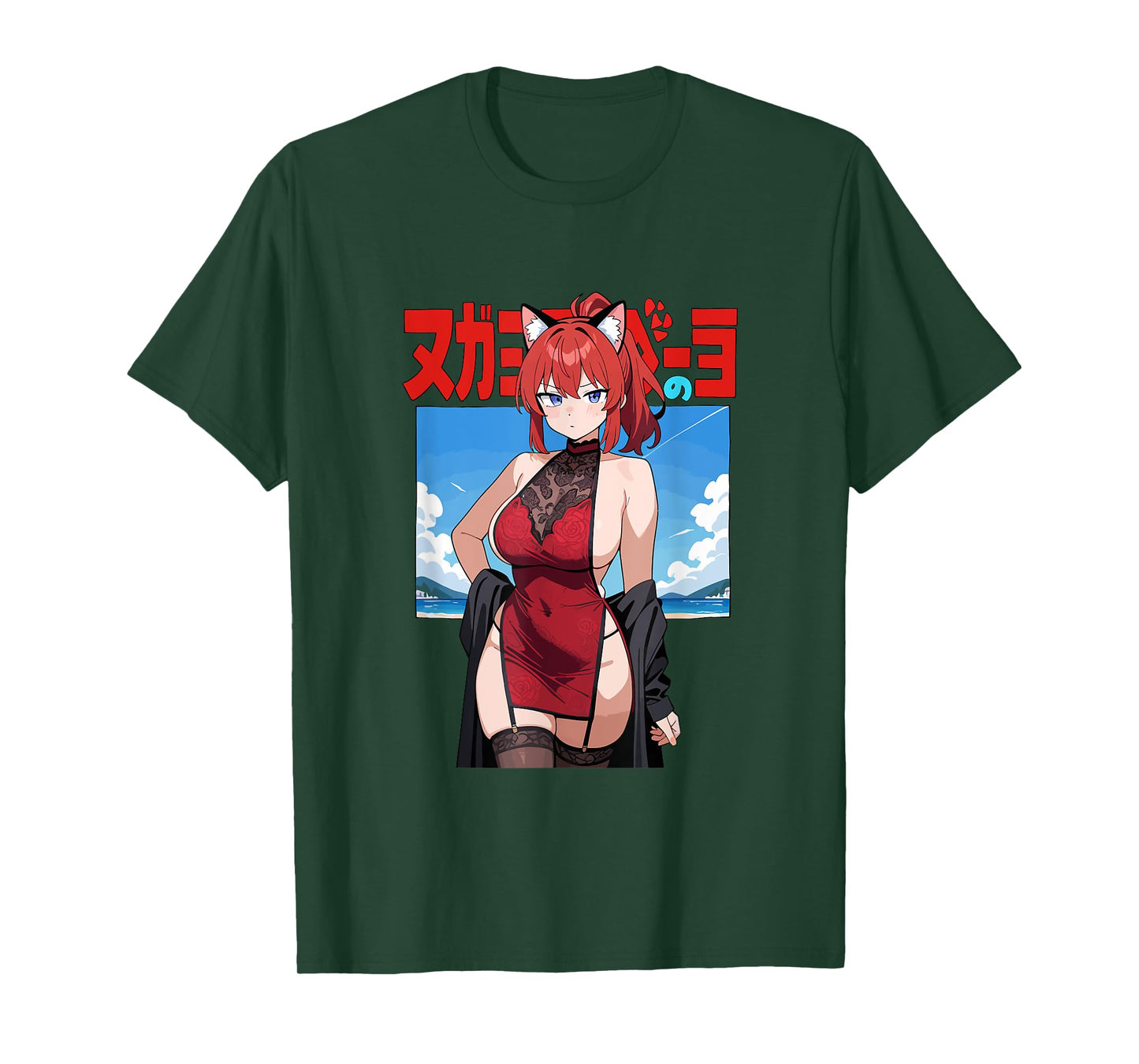 Waifu Sexy Anime Girl Hot Neko Cat Girl Japanese Style T-Shirt