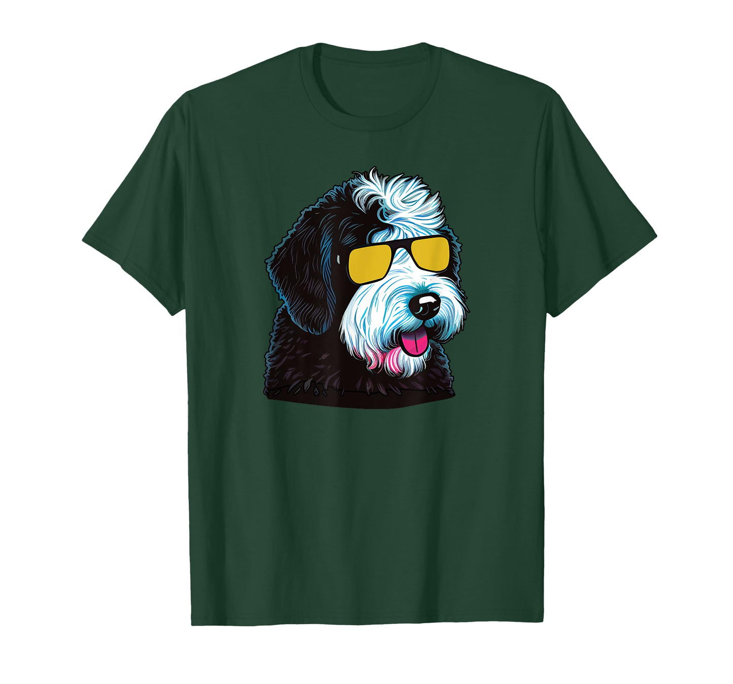 Dad Mom Cool Dog Sunglasses - Sheepadoodle Men Women T-Shirt