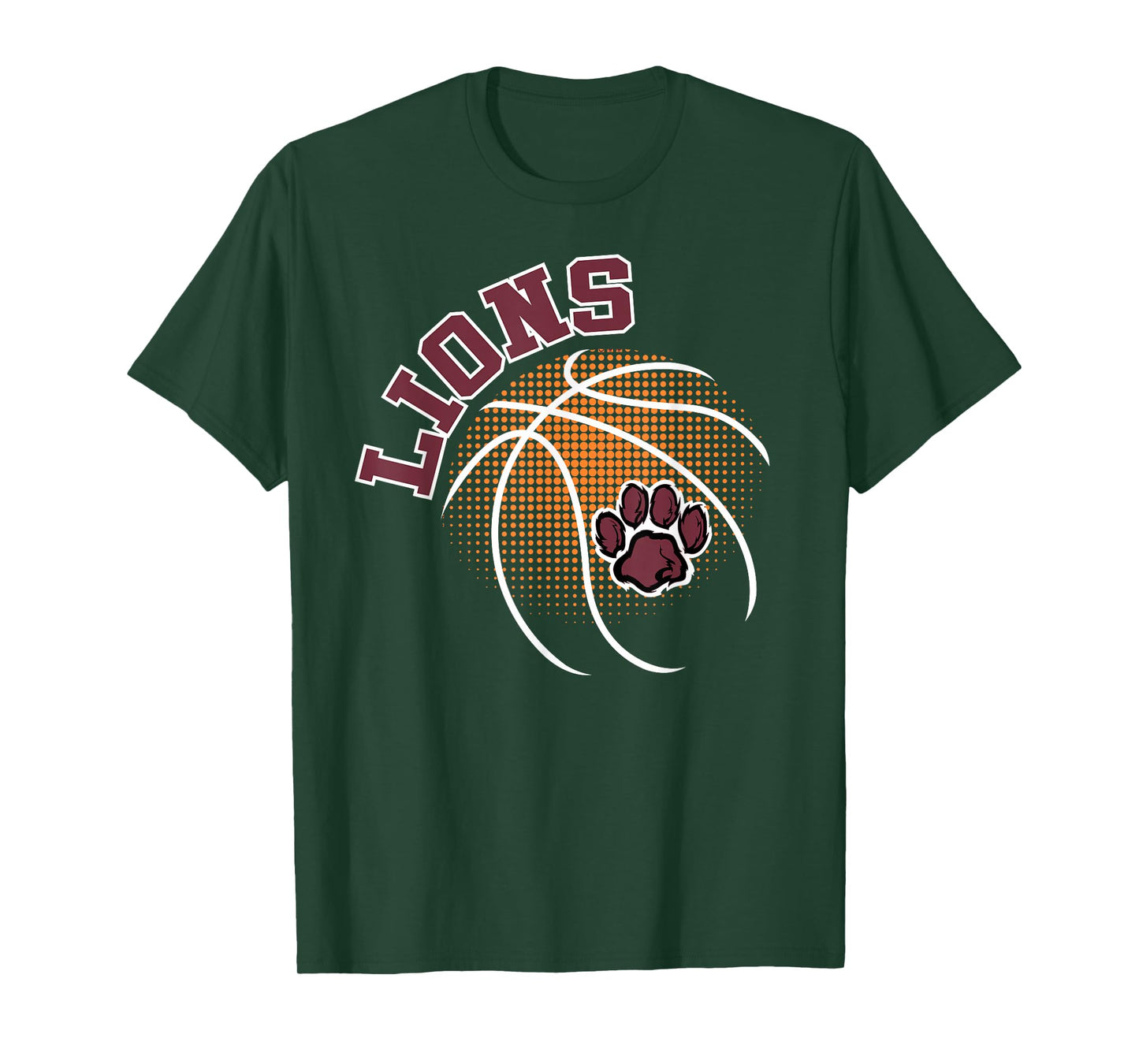 Lions Basketball Maroon Lion Pride School Spirit Mascot Lion T-Shirt