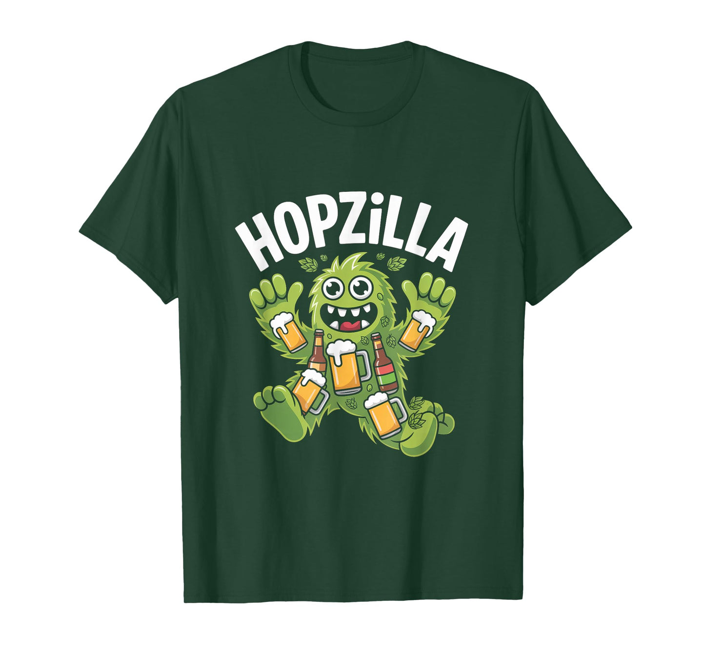 Hopzilla Funny Craft Beer Monster IPA Lover T-Shirt