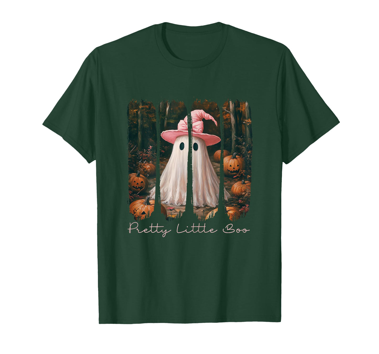 Pretty Little Boo Cute Ghost Pink Witch Hat Halloween T-Shirt