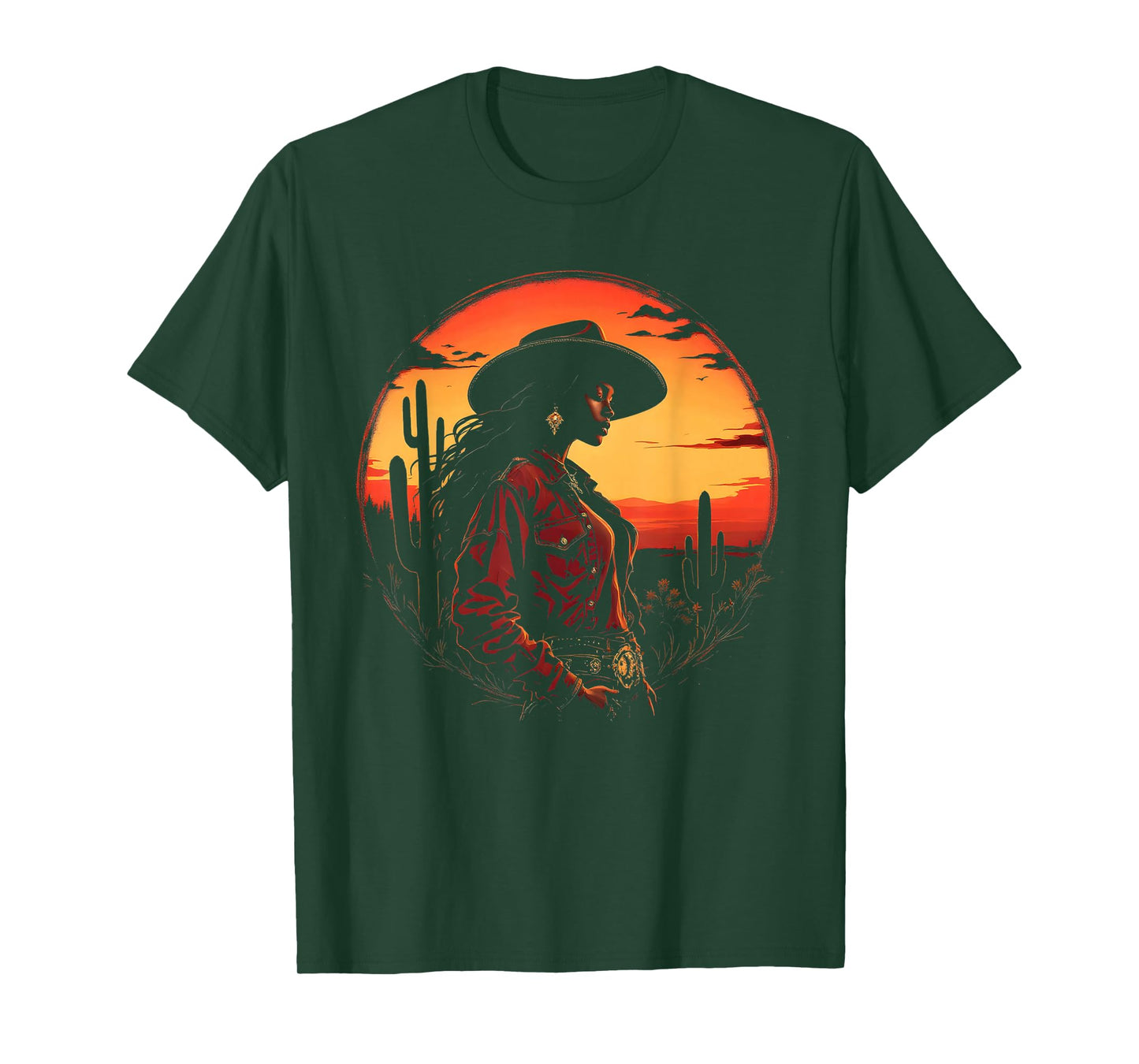 Black African America Cowgirl Western Rodeo Country Texas T-Shirt