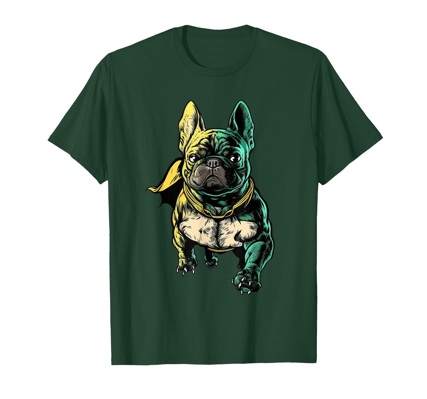 Superhero French Bulldog Red Cape Super Hero Dog T-Shirt