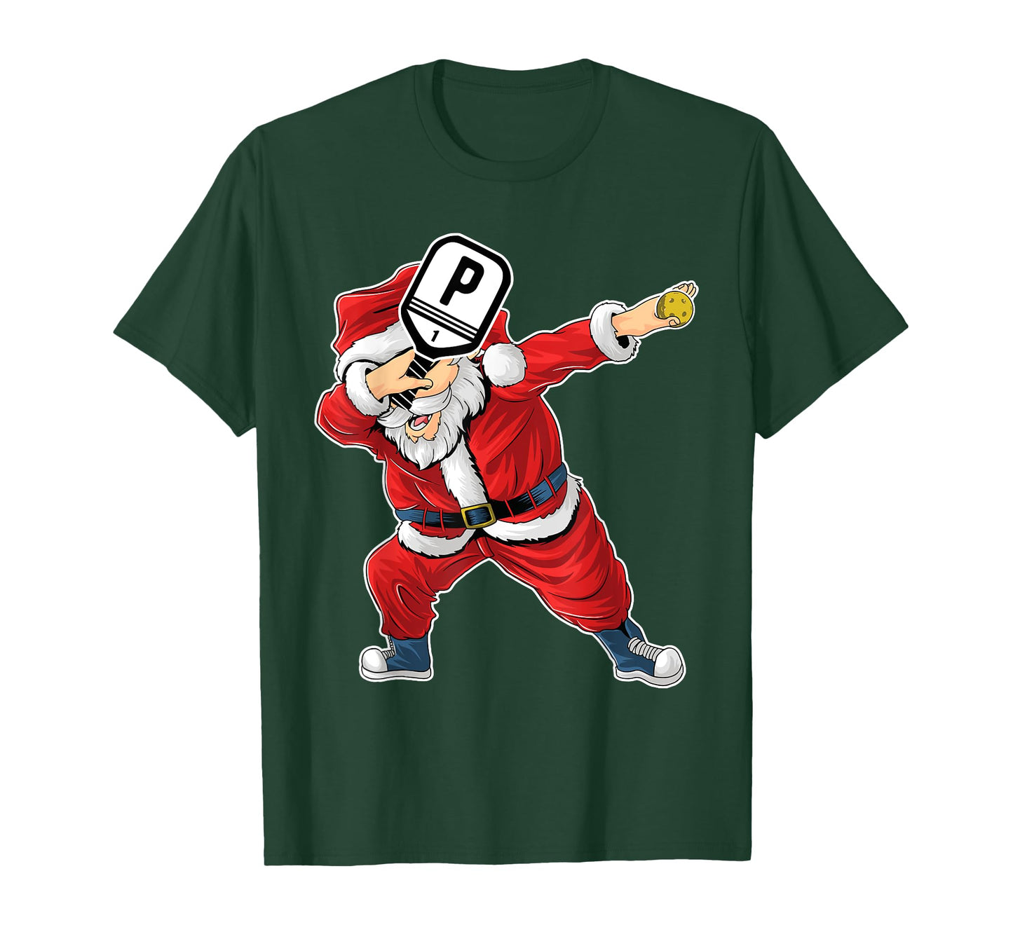 Santa Claus Pickleball Paddle Funny Pickleball Christmas T-Shirt
