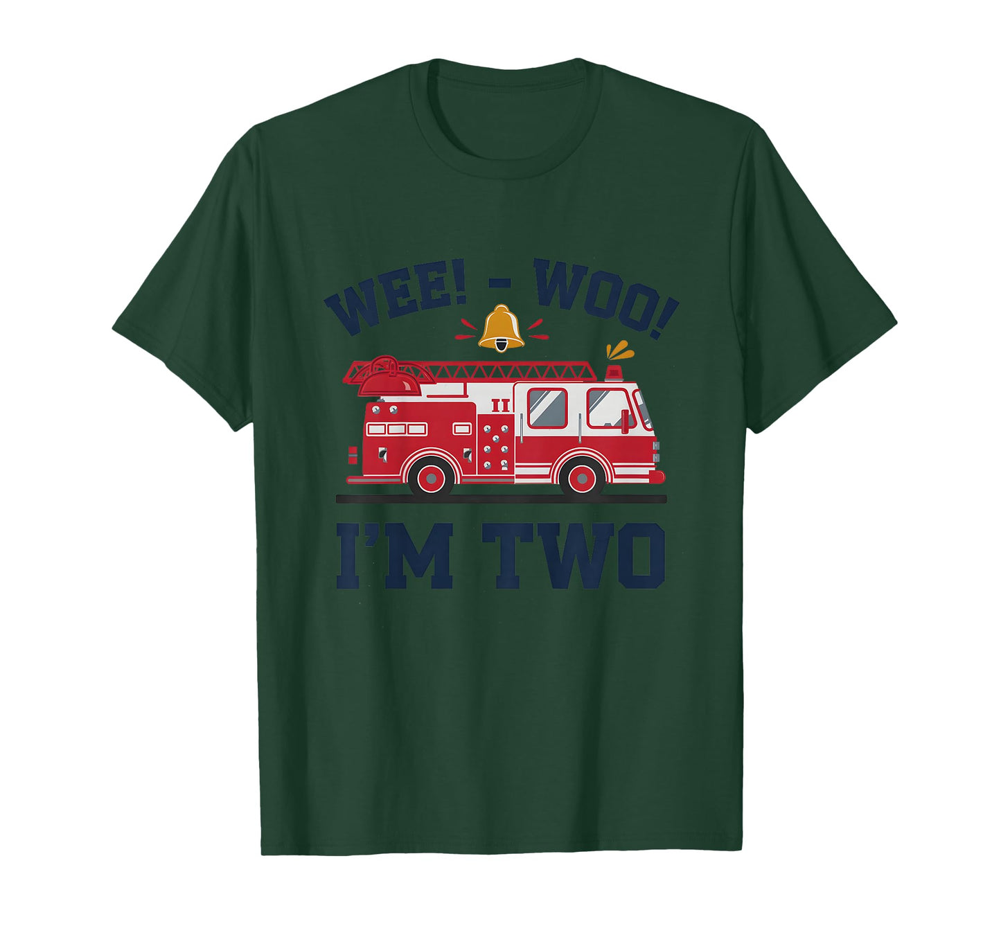2 Year old Firetruck Wee Woo I'm Two T-Shirt