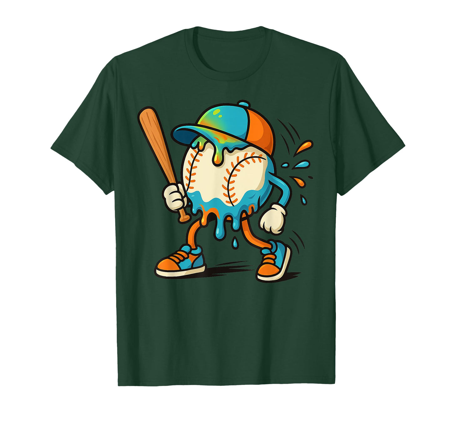 Baseball Drip Team for Boys Ice Cream Cool T-Shirt