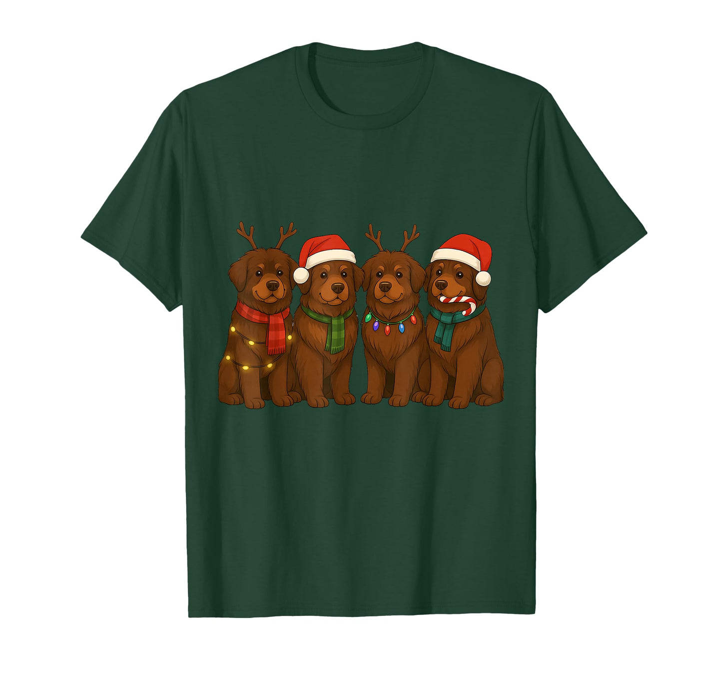 Newfoundland Santa Hat Tee Dog Merry Christmas T-Shirt